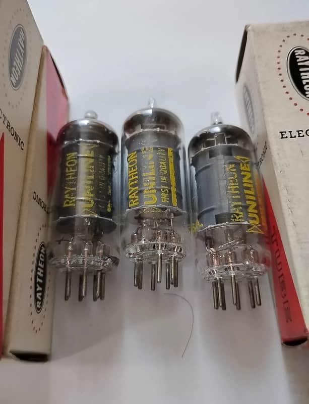 3x Raytheon 12AU6 Vacuum Tubes TESTED 90+ NOS Strength Matched Trio Radio Tubes image 1