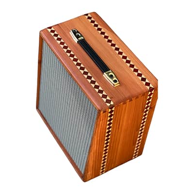 Ashen 112 Custom Guitar Speaker Cabinet Redwood Squared Inlays (empty) image 3