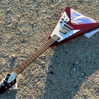 Vintage 1990 Gibson Flying V '67 Reissue Heritage Cherry w/ OHSC image 11
