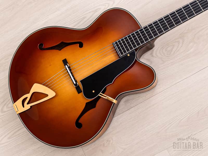 Harvey Leach Cutaway Acoustic Archtop 18" Carved Top, Spruce & Tiger Maple w/ Case image 1