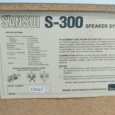 Pair of Vintage Sansui S-300 3-Way Home Stereo Speakers image 20