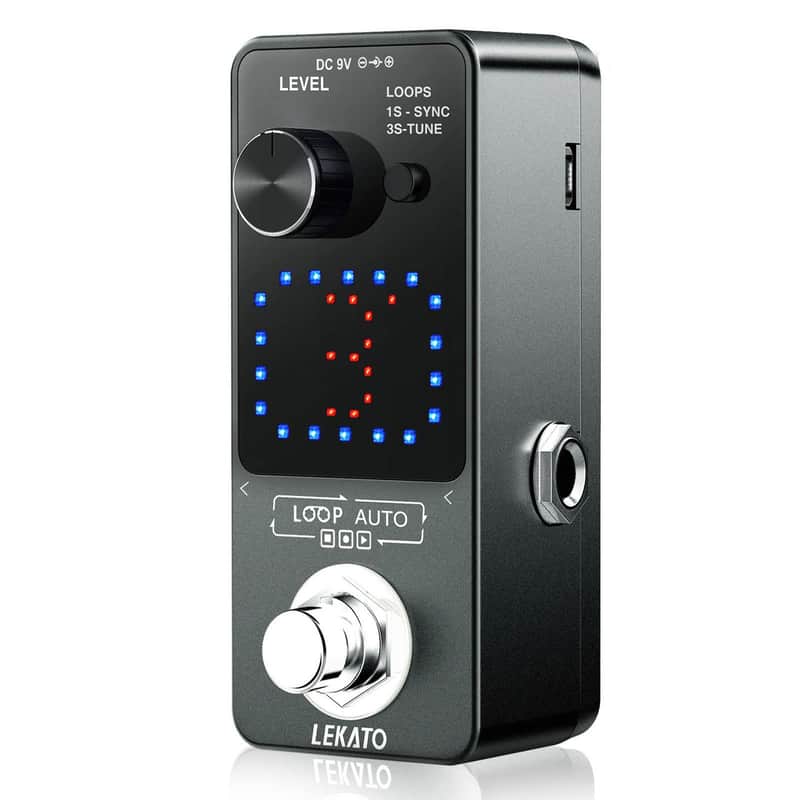 LEKATO Looper Pedal,Guitar Looper Pedal for Electric Guitar&Bass Loop Pedal with SYNC & Tuner Function Triple Effect Guitar Looper with LED Screen Unlimited Overdubs 3 Loops 18 Minutes Record Time image 1
