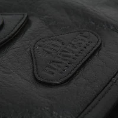 Harvest Fine Leather Black Buffalo & Canvas Gig Bag for Two Electric Bass Guitars image 22
