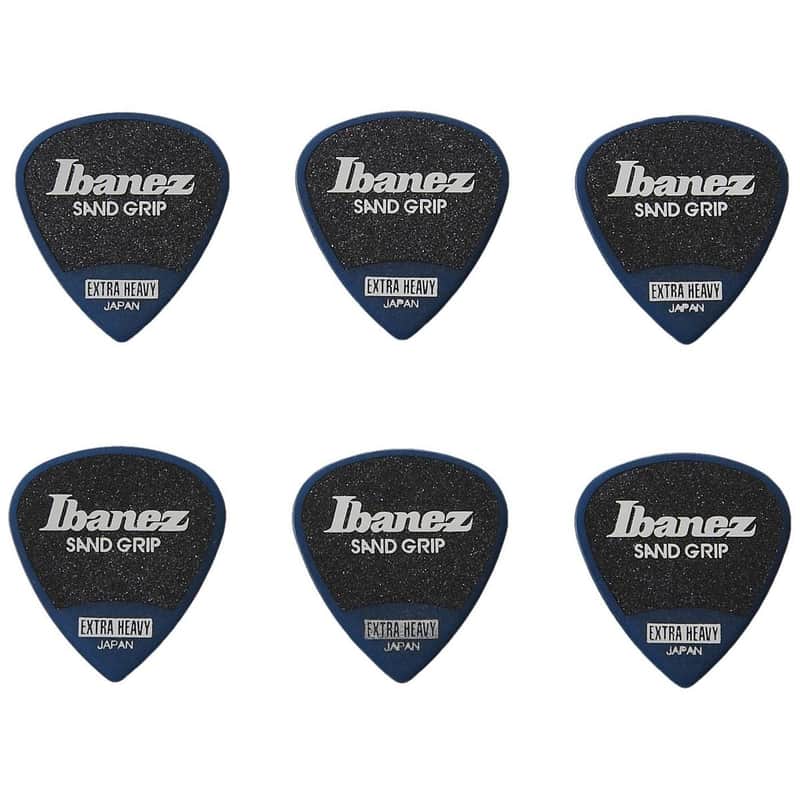 Ibanez 1.2mm Thickness Pick, Grip Wizard, Sand Grip, Polyacetal, Extra Heavy, 6 Pack, Dark Blue image 1