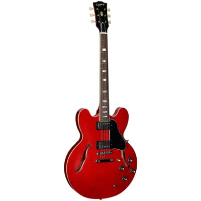 Epiphone Inspired by Gibson Custom 1962 ES-335 Reissue Electric Guitar (with Case), 60s Cherry image 2