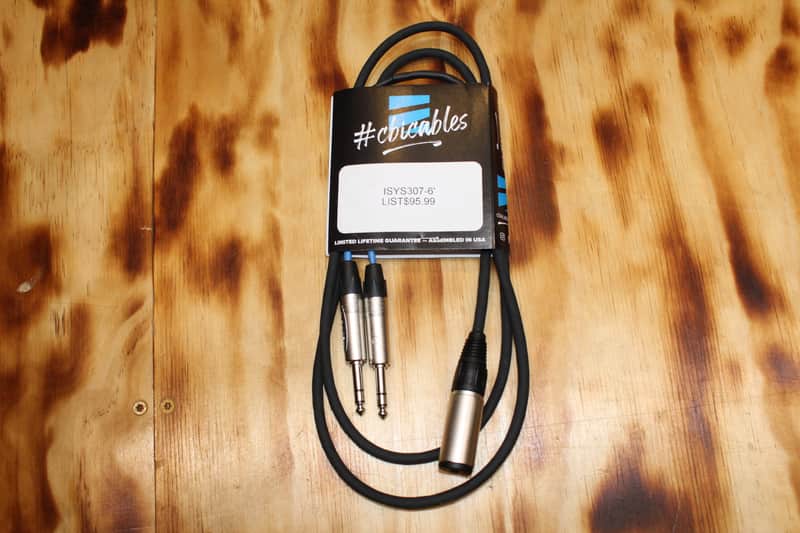 C.B.I. 1/4" Female to Dual Stereo Male 6' Cable ISYS307-6' image 1