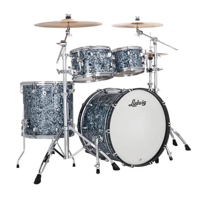 Ludwig NeuSonic Steel Blue Pearl Wrap MOD2 Drums 14x22_16x16_8x12_7x10 Shell Pack Authorized Dealer image 1