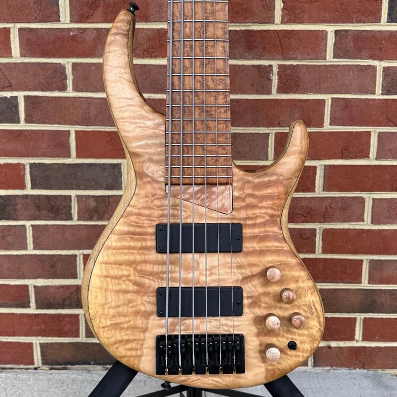 MTD 635-24, 2026 Model, Natural, Quilted Maple Top, Black Limba Body, Ash Neck, Roasted Birdseye Maple Fretboard, Matching Knobs, Matching Backplates, MTD World Logo, Custom Bartolini Pickups & Preamp, MTD Deluxe Gig Bag image 1