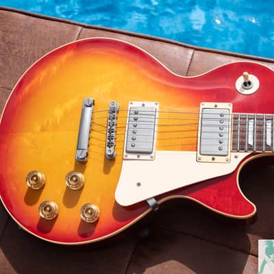 1999 Epiphone by Gibson LPS-80 '58 Reissue Style Les Paul Standard -w Open Book Headstock - Heritage Cherry Sunburst - Made in Japan! Pro Set Up w Perfect Frets/Action/Intonation image 8
