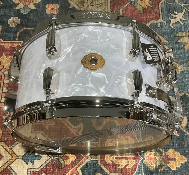 Slingerland Radio King 7” x 14" Solid Maple Snare - White Marine Pearl image 1