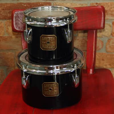 Rare Gretsch USA - nitron black vintage 1975 6&8 concert toms image 2