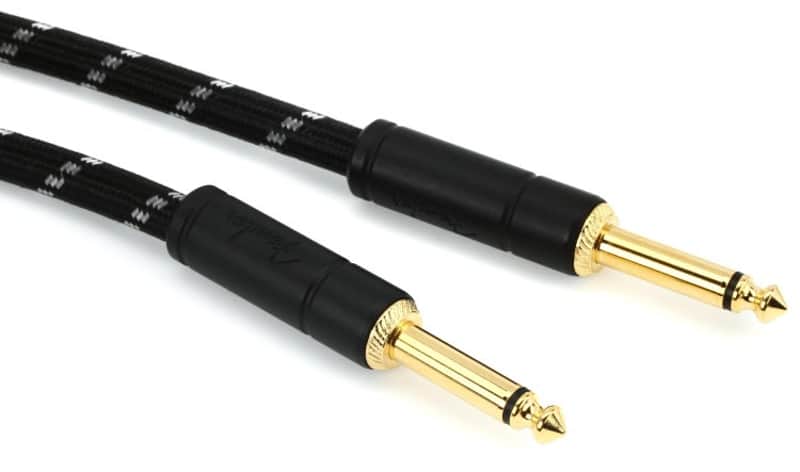 Fender Deluxe Series Tweed Instrument Cable - Straight to Straight - 18.6 foot Black Tweed image 1
