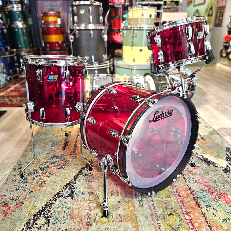 Ludwig Red Vistalite 20-14-12" Downbeat Drum Kit 2023 image 1