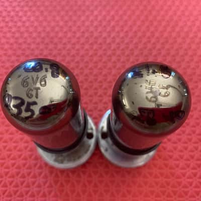 Matched Pair Sylvania 6V6 6V6GT Silver Top Vacuum Tubes Valves NOS-Testing image 3