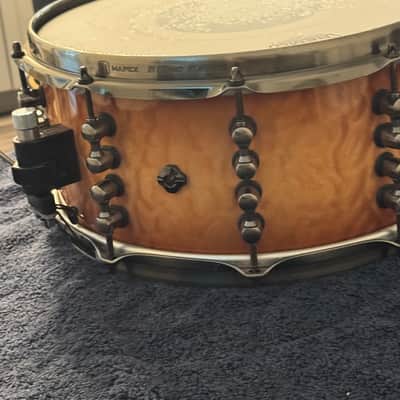 Mapex BPDLMH4650LPW Black Panther Versatus Russ Miller Signature 6.5x14" Mahogany/Maple Snare Drum 2021 - Present - Peach Burl Burst image 3