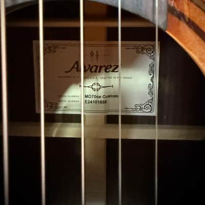 Alvarez MD70CE Custom Masterworks Dreadnought Guitar Acoustic Electric Armrest w/ Cutaway (MD70CE Custom) image 9