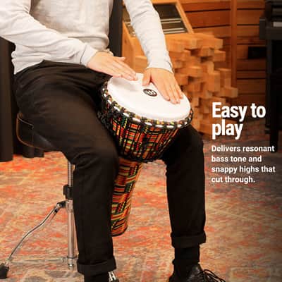 Meinl Percussion Djembe with Synthetic Shell - 10" Medium Size Rope Tuned Synthetic Head (PADJ5-M-F) image 2