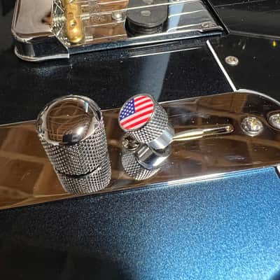 Kinnatone U.S.A. Flag Chrome Switch tip for Blade style switch 3 or 5 way Strat tele image 3