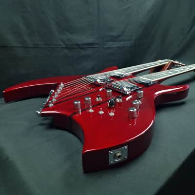 B.C. Rich Bich Legacy Double Neck 2009 Trans Red Made in Korea Rockfield Mafia pickups + OHSC image 10