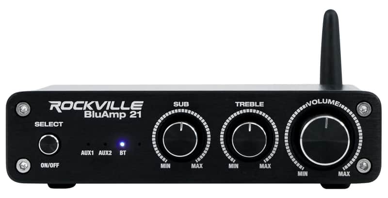 Rockville BLUAMP 21 BLACK 2.1 Channel Bluetooth Home Audio Amplifier Receiver image 1