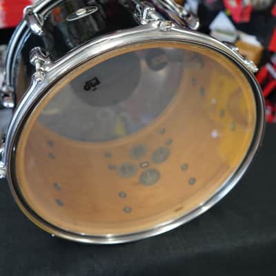 1970s Vintage Slingerland USA 14" Maple Tom w/ Rings - Jet Black Wrap | 10x14" image 3