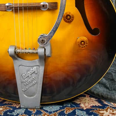 1956 Gibson ES-225T Sunburst Hollow Body 1x P90 with Bigsby and Hard Case image 6