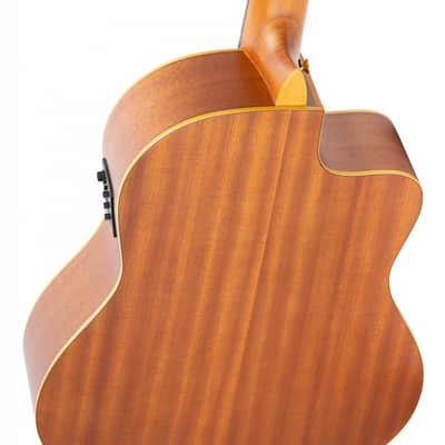 Ortega RCE131SN-L Family Series Pro Solid Cedar Top Mahogany Neck Cutaway Nylon 6-String Classical Acoustic-Electric Guitar w/Gig Bag For Left Hand Player image 8