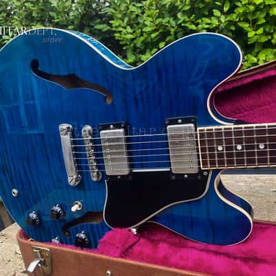 ♚Vintage♚RARE♚2002 Gibson ES-335 Dot Figured♚ BEALE STREET BLUE ♚AAA TIGER FLAME♚8.5LBS image 1