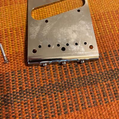 Rutters Modern Tele bridge 2 1/8 titanium saddles image 2