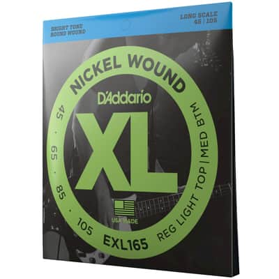 D'Addario EXL165 XL Nickel Wound Bass Guitar Strings, 45-105 Regular Light Top/Medium Bottom, Long Scale image 2
