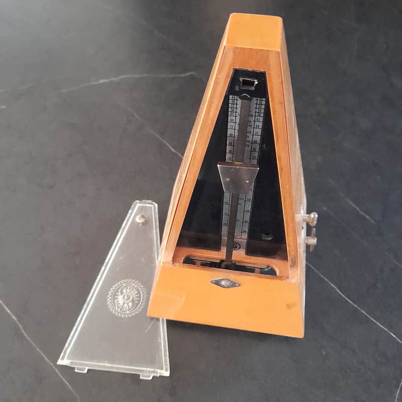 Vintage 1969 Wittner / Sinn Maelzel Metronome – Maple Wood w/ Bell – Full Kit image 1