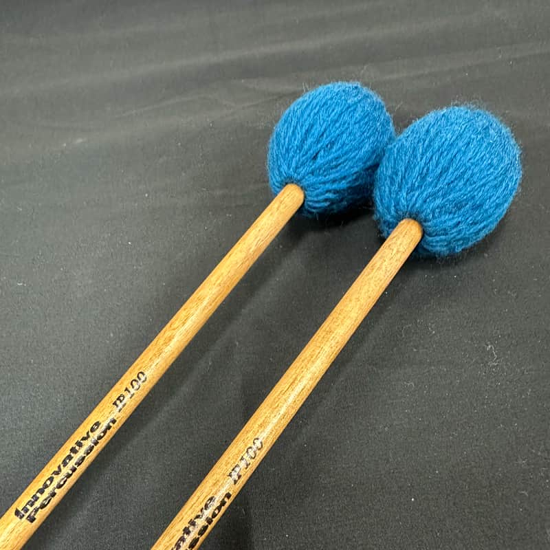 Innovative Percussion IP100 Soft Marimba Mallets (1 Pair/2 Mallets), Teal Yarn - Birch - NEW image 1