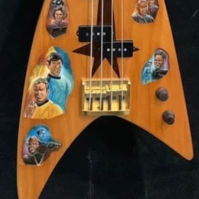 Electric Bass Guitar Star Trek Trekkie Motif Handmade by Bluebeberry with SEymour Duncan Double P Pickups image 20
