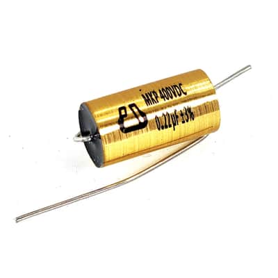 PAN OCEAN .22uf 400V METALLIZED POLYPROPYLENE CAPACITOR - GOLD image 1