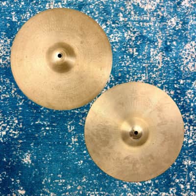 14" VERY LIGHT 1960s EARLY Zildjian A NEW BEAT Hihats 843g 1380g image 1
