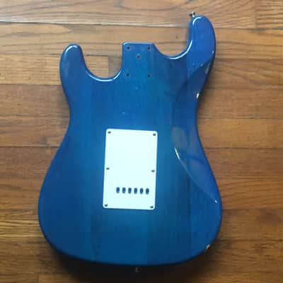 Fender Stratocaster Style Body with Bridge Transparent Blue Swimming Pool Route image 2