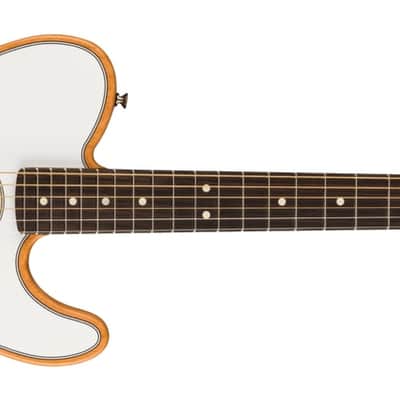 Fender Acoustasonic Player Telecaster Guitar Rosewood Fingerboard, Arctic White with Deluxe Gig Bag image 1