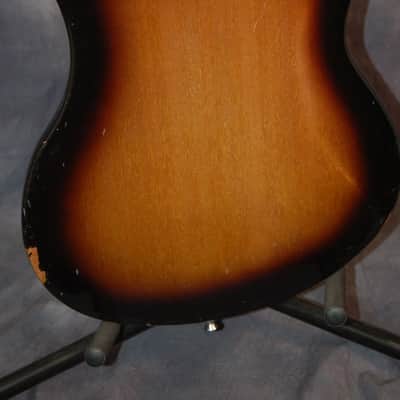Maier by Guyatone Two Pickup Mirror'd Pickguard Solid Body Original Case 1960's Sunburst image 10