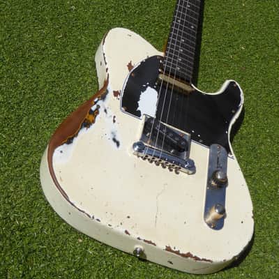 DY Guitars Rick Parfitt / Status Quo tribute white relic tele body PRE-BUILD ORDER image 2