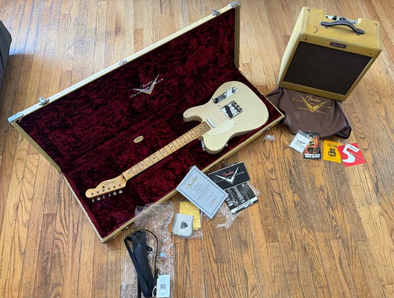 Fender Custom Shop 1955 Telecaster and Pro Jr relic amp 2005 - transparent blonde image 1