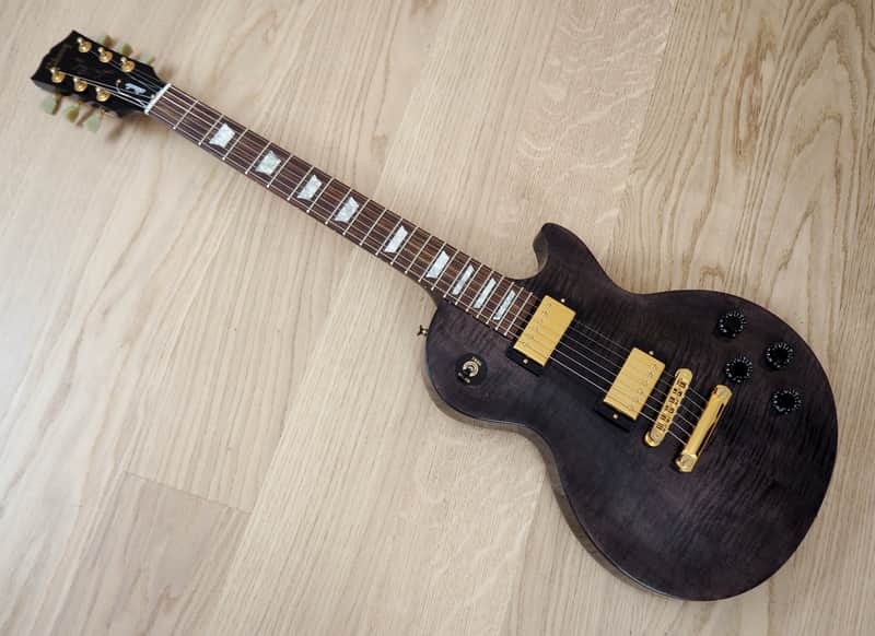 2004 Gibson Les Paul Studio Premium Plus AAA Top Trans Black Gold