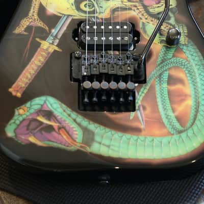 1989 ESP George Lynch Haji Electric Guitar Black Skulls & Snakes  + OHSC image 5
