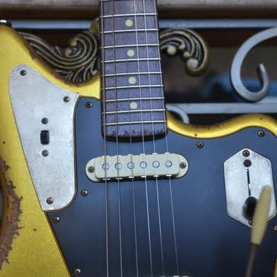 American Fender Jaguar Custom Relic Gold Sparkle image 22