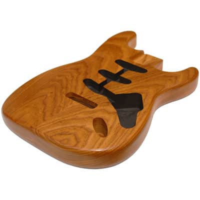 Amuic Strat Electric Guitar Body Vintage, 2Pcs SSS Roasted Swamp Ash Wood Body for ST Electric Guitar (Brown) image 2