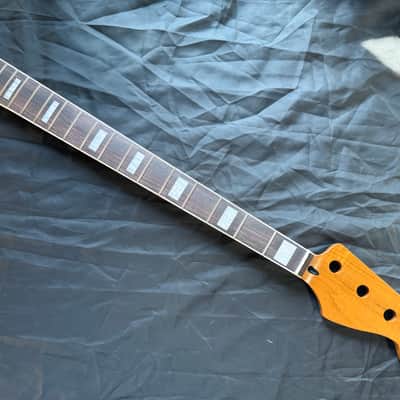 BMC Bass Guitar Neck Jazz Bass® 20 Fret Roasted Maple MOP Block Inlays Bound With Rosewood Fingerboard Nitro Lacquer 2025 - Conicle Rounded Frets   [BN100] image 1