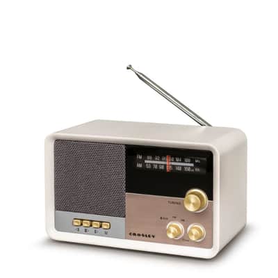 Crosley CR3036D Tribute AM/FM Radio with Built-In Bluetooth - White Sand-NEW image 6