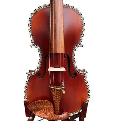 SONG Master 5 string Violin 4/4,Bird's eye wood Shell Purfling,Great sound #15780 image 3