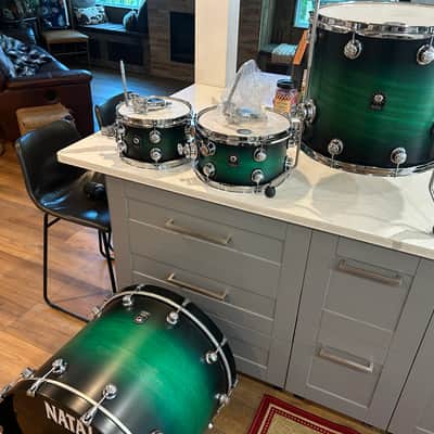 Natal Cafe racer drum set green satin burst image 2