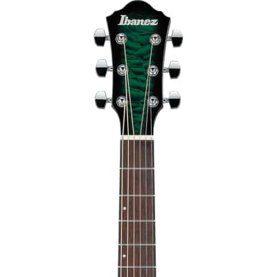 Ibanez AEWC16QA Auditorium Acoustic-Electric Guitar Transparent Emerald Burst image 5
