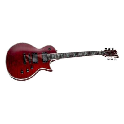 ESP LTD Deluxe EC-1000QM 6-String Right-Handed Electric Guitar with Quilted Maple Top and Macassar Ebony Fingerboard (See Thru Black Cherry) image 3
